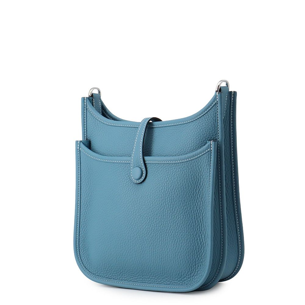 Hermes Shoulder Bag Evelyne 3 23 New Blue Jean Silver Taurillon Clemence — view 2
