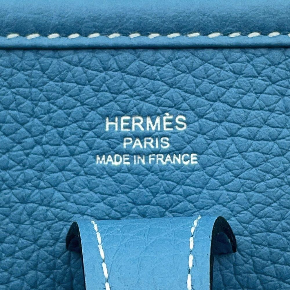Hermes Shoulder Bag Evelyne 3 23 New Blue Jean Silver Taurillon Clemence — view 5