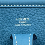 Hermes Shoulder Bag Evelyne 3 23 New Blue Jean Silver Taurillon Clemence — view 5