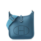 Hermes Shoulder Bag Evelyne 3 23 New Blue Jean Silver Taurillon Clemence