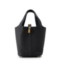 Hermes Handbag Picotin Lock PM Canvas Gold Taurillon Clemence Tote