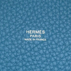 Hermes Handbag Picotin Lock PM New Blue Jean Silver Taurillon Clemence Tote — view 6