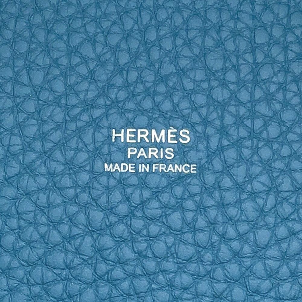 Hermes Handbag Picotin Lock PM New Blue Jean Silver Taurillon Clemence Tote — view 6