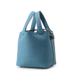 Hermes Handbag Picotin Lock PM New Blue Jean Silver Taurillon Clemence Tote — view 2