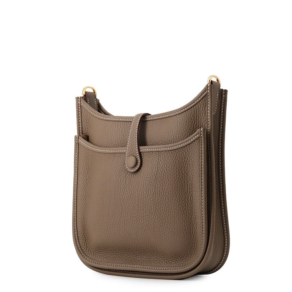 Hermes Shoulder Bag Evelyne 3 23 Etoupe Gold Taurillon Clemence — view 2