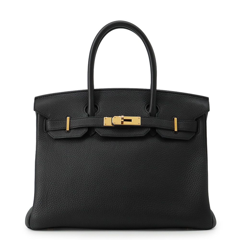 Hermes Birkin 30 Black Pink Gold Togo Handbag