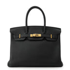 Hermes Birkin 30 Black Pink Gold Togo Handbag