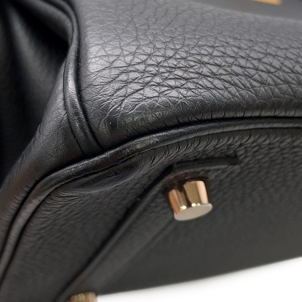 Hermes Birkin 30 Black Pink Gold Togo Handbag — view 8