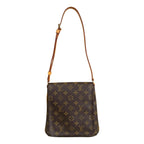 Louis Vuitton Musette Salsa Short Monogram Shoulder Bag Canvas Brown
