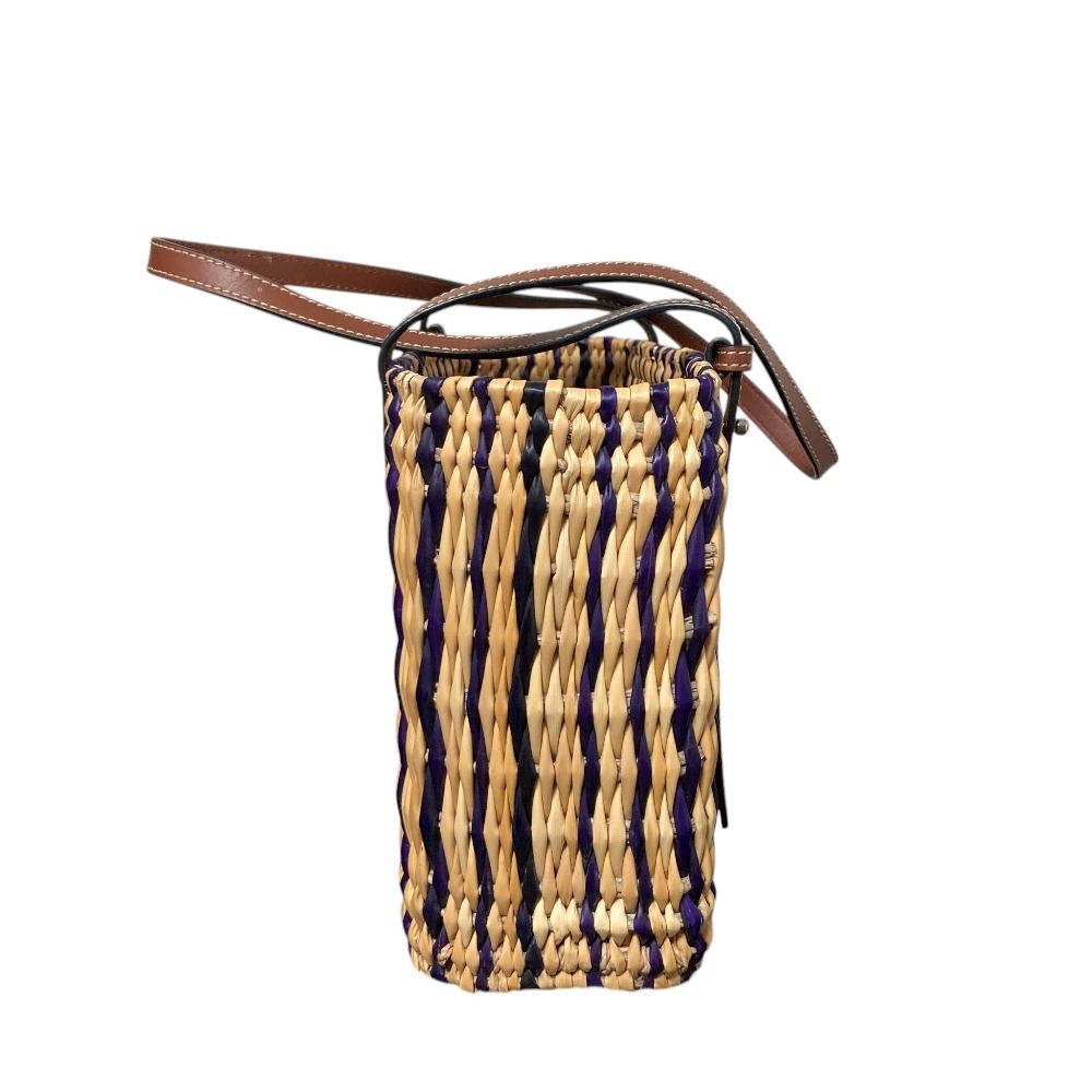 Loewe Anagram Square Raffia Basket Tote Natural Black — view 3