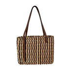 Loewe Anagram Square Raffia Basket Tote Natural Black — view 2