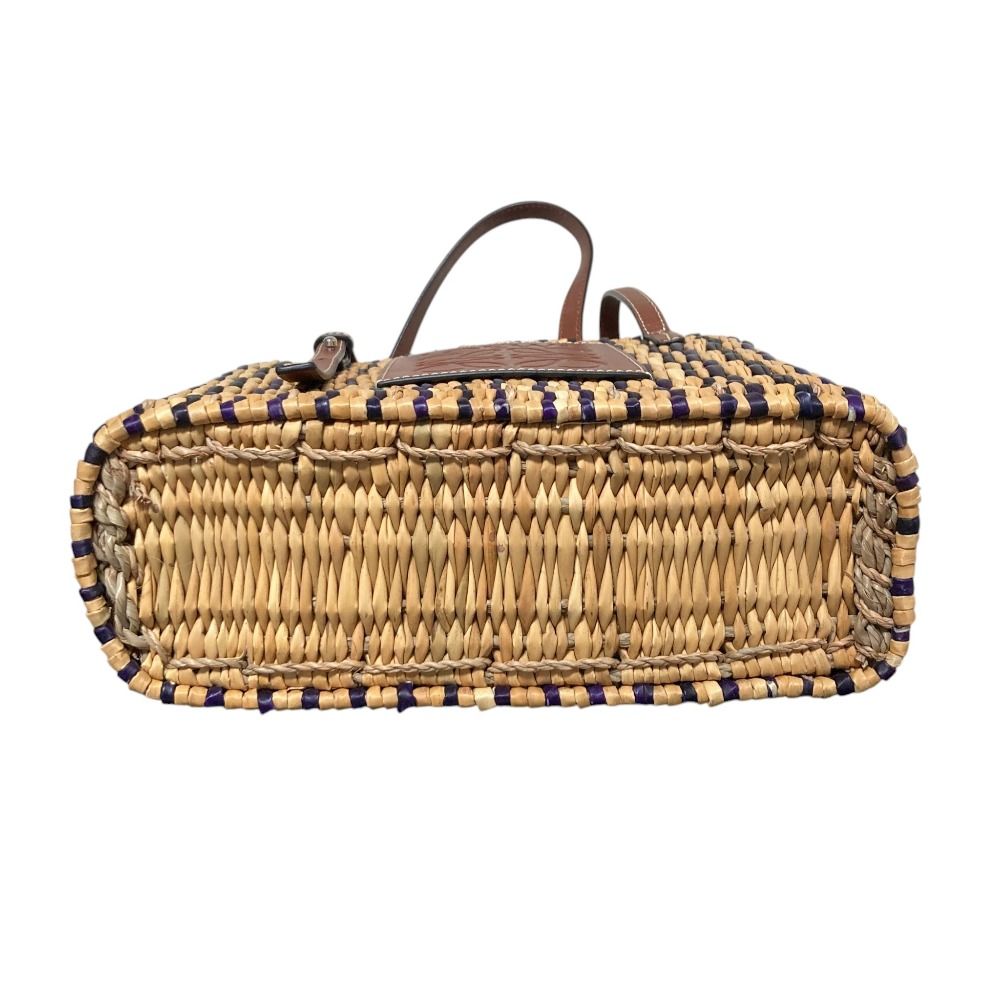 Loewe Anagram Square Raffia Basket Tote Natural Black — view 4