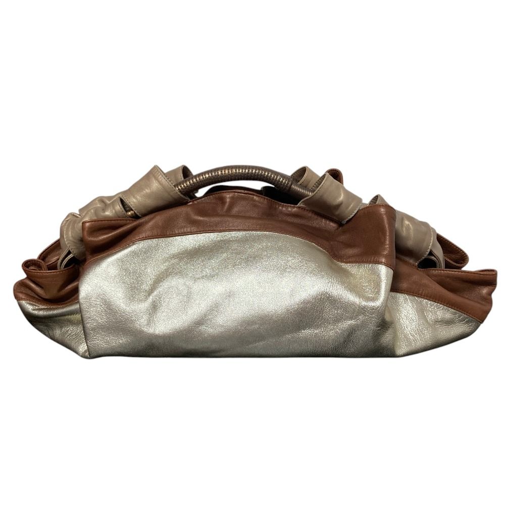 Loewe Anagram Nappa Aire Handbag Gold Color Brown — view 2