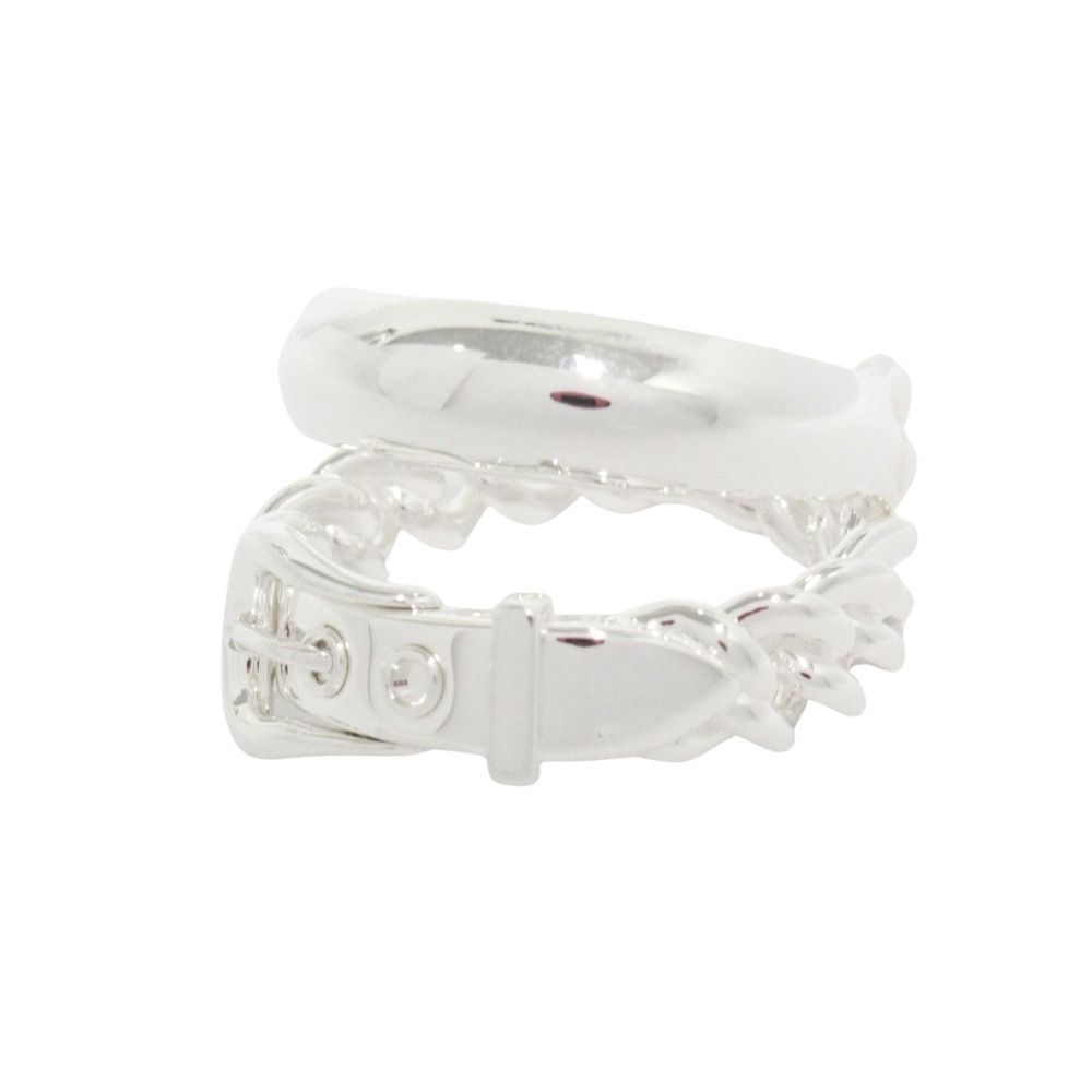 Hermes Boucle Sellier Inflexible Book le Ring 56 Silver — view 2