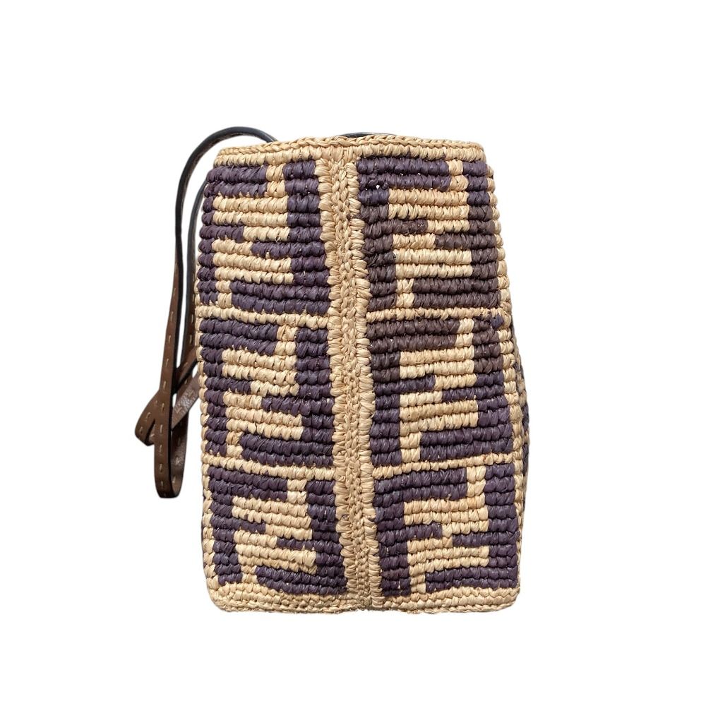 Fendi Roll Small Rapphire Tote Natural Brown — view 3