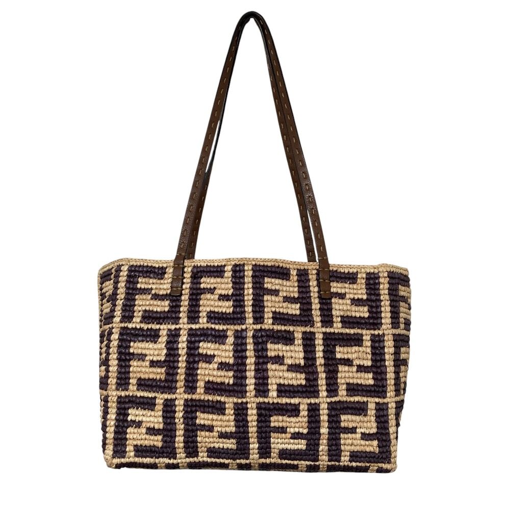 Fendi Roll Small Rapphire Tote Natural Brown