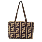Fendi Roll Small Rapphire Tote Natural Brown