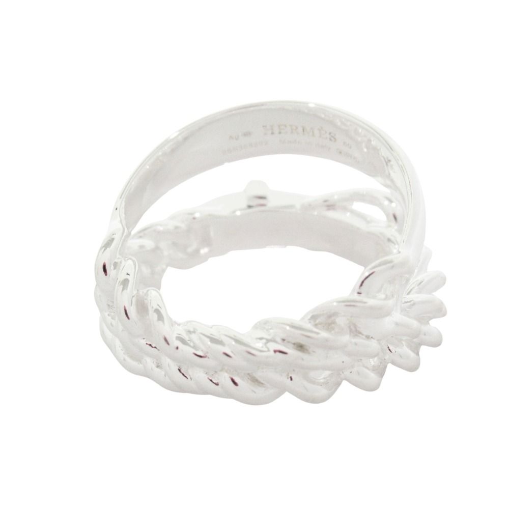 Hermes Boucle Sellier Inflexible Book le Ring 60 Silver — view 3