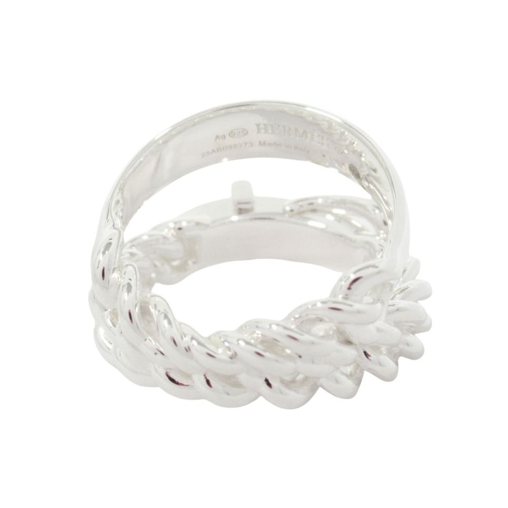 Hermes Boucle Sellier Inflexible Book le Ring 52 Silver — view 3