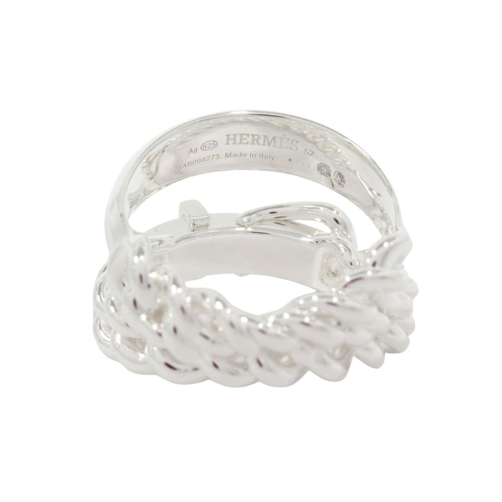 Hermes Boucle Sellier Inflexible Book le Ring 52 Silver — view 4