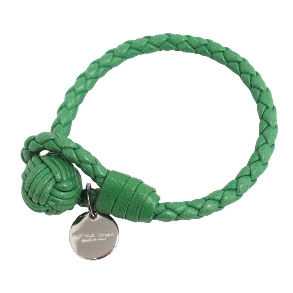 Bottega Veneta Intrecciato Leather Bracelet Green