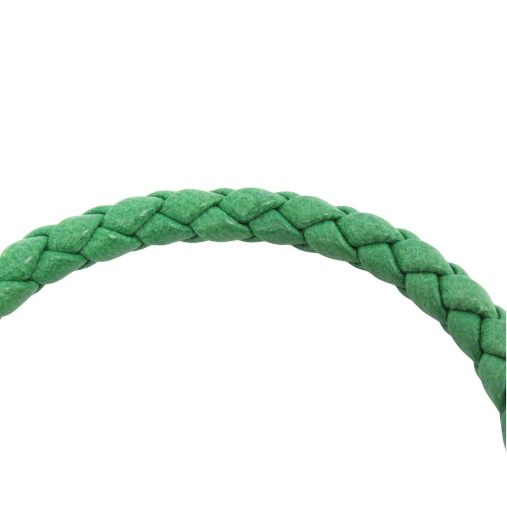 Bottega Veneta Intrecciato Leather Bracelet Green — view 4