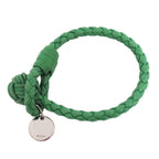 Bottega Veneta Intrecciato Leather Bracelet Green — view 2