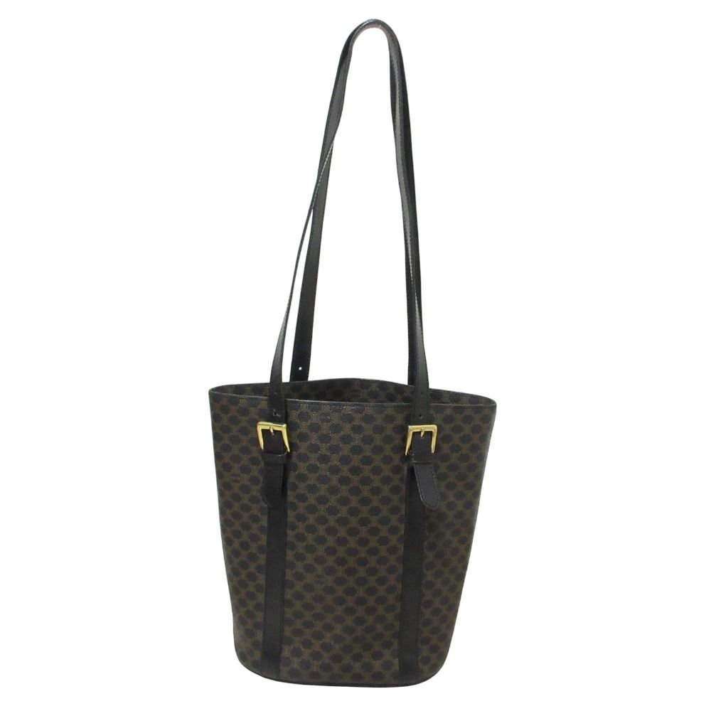 Celine Black Macadam Bucket Tote Shoulder Bag 1 Brown — view 4