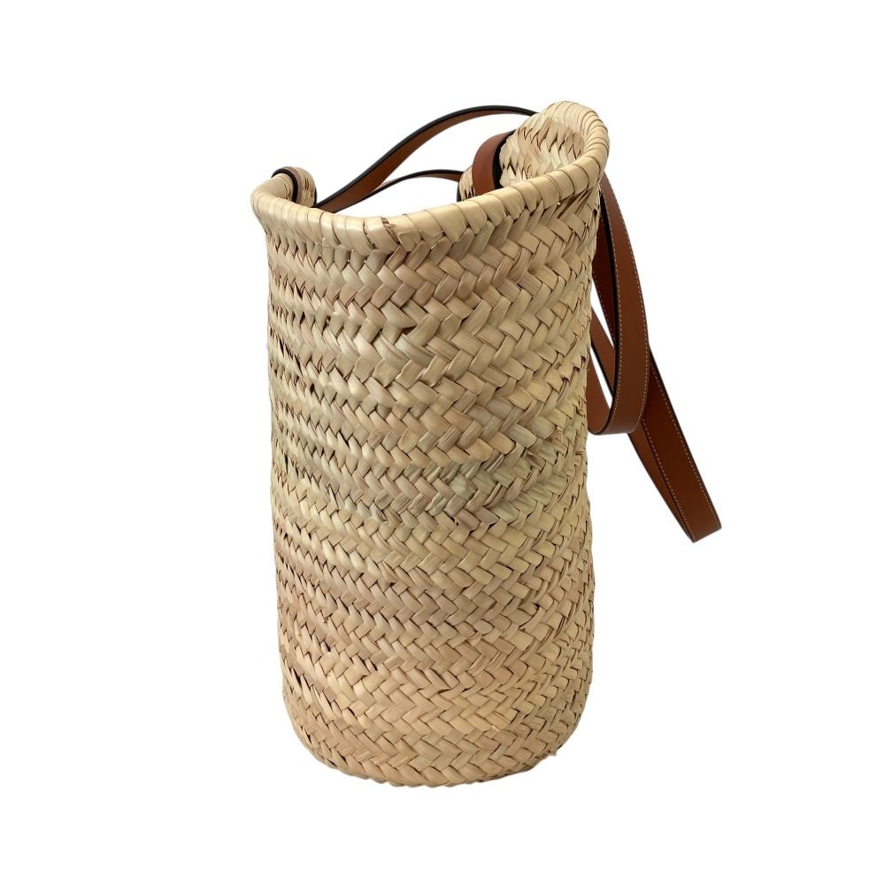 Celine Large Triomphe Raffia Leather Basket Bag Classic Pannier Natural — view 2