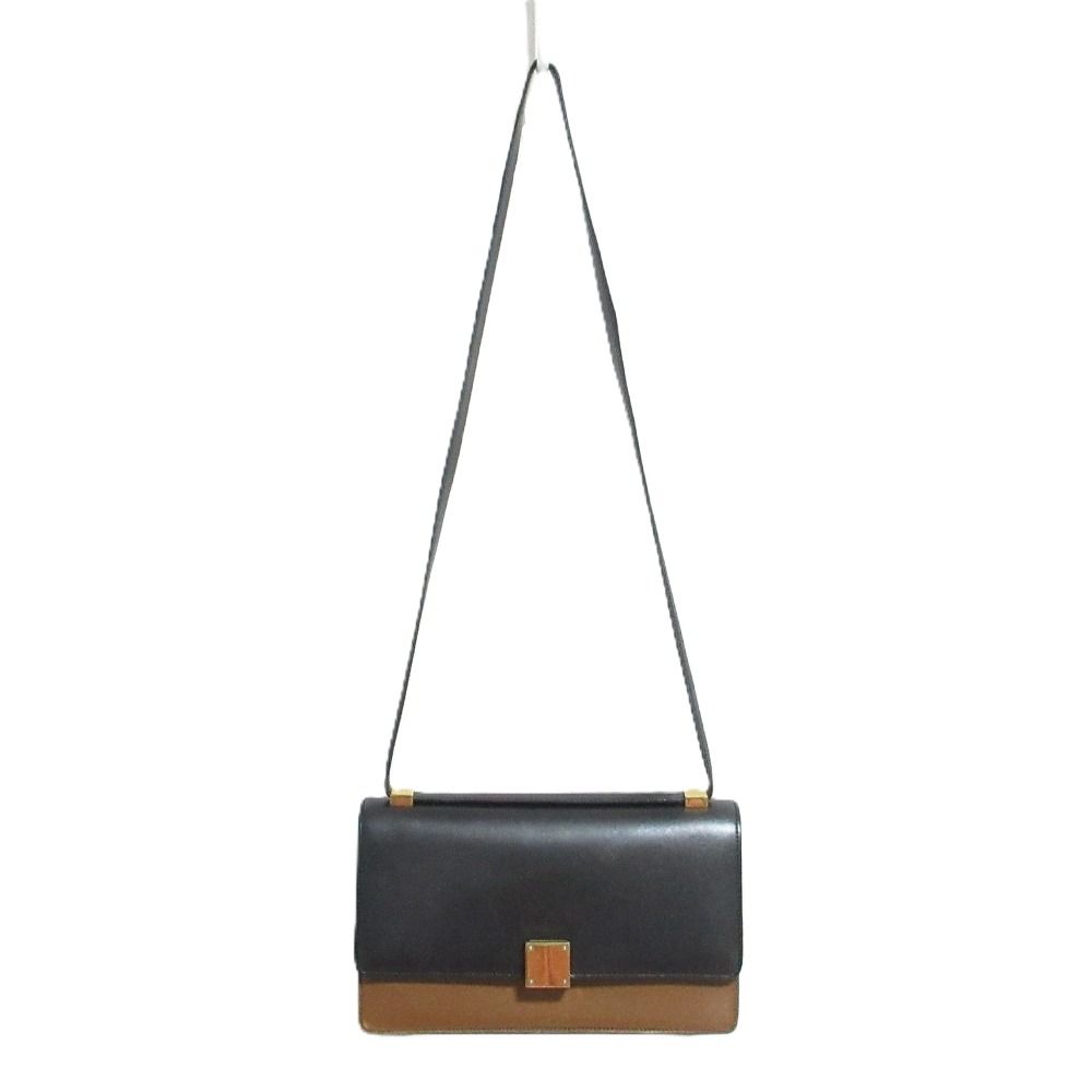 Celine Phoebe Philo Era Classic Box Shoulder Bag Black Brown — view 3