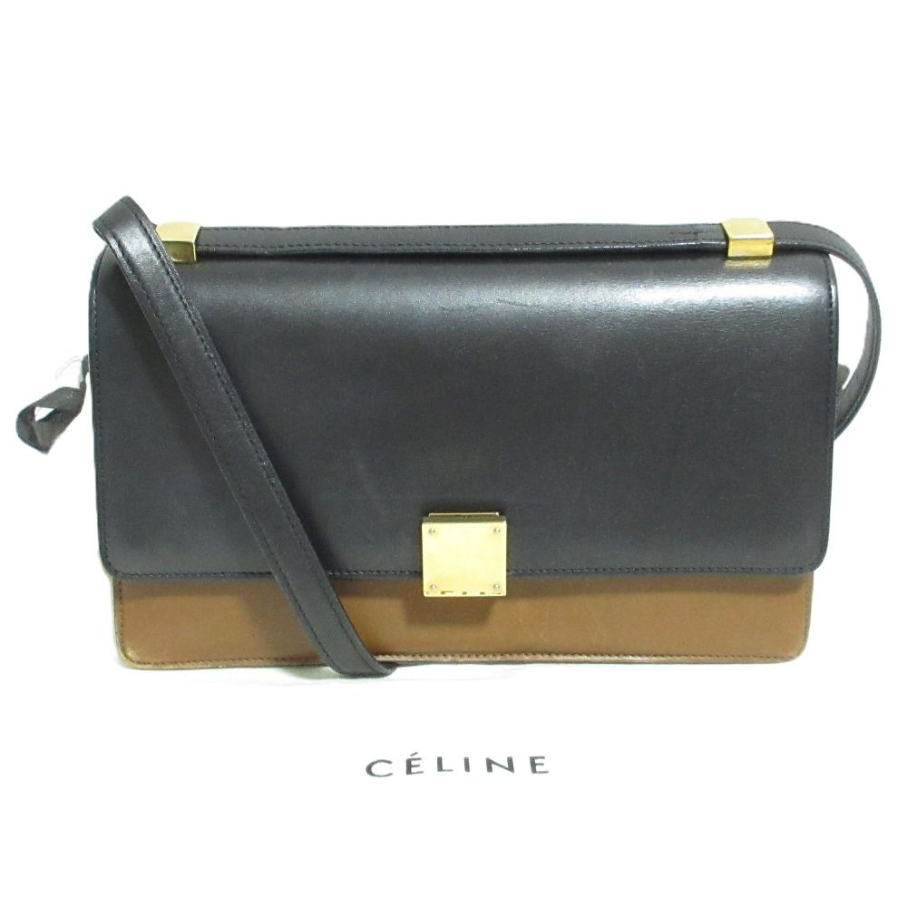Celine Phoebe Philo Era Classic Box Shoulder Bag Black Brown