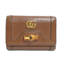 Gucci Diana Bamboo Compact Wallet Trifold Brown