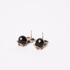 Chanel CC Logo Swing Ball Earrings 05 Resin Rhinestone Black Silver — view 4