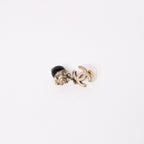 Chanel CC Logo Swing Ball Earrings 05 Resin Rhinestone Black Silver — view 5