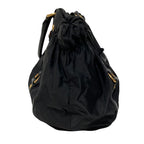 Prada Logo Jacquard Gathered Nylon Tote Black — view 3