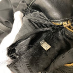 Prada Logo Jacquard Gathered Nylon Tote Black — view 9