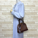 Louis Vuitton Alma BB Damier Shoulder Bag Canvas Brown — view 2