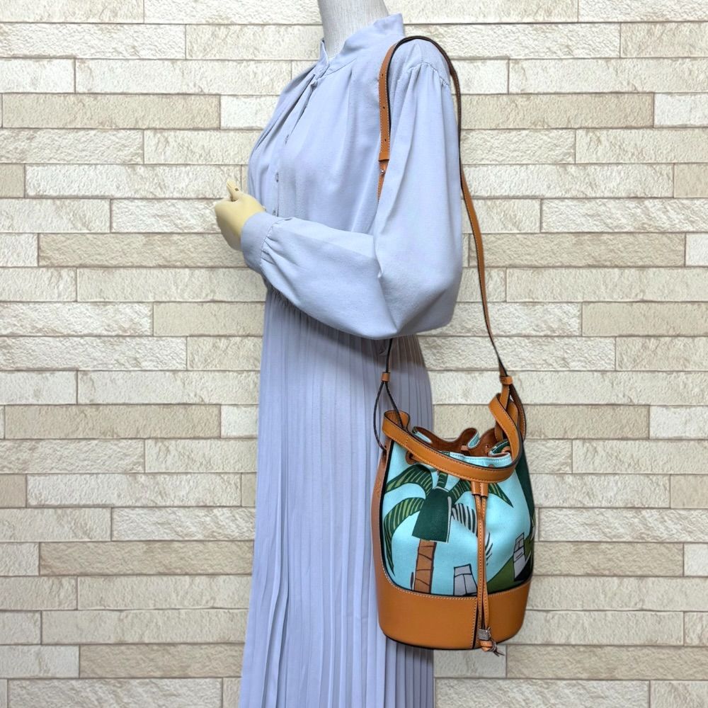 Loewe Paulazui Visa Collection Bal Smo le Anagram Shoulder Bag Canvas Blue — view 2