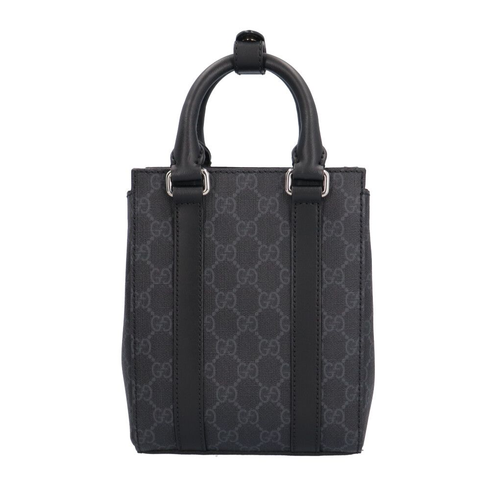 Gucci Mini Shoulder Bag GG Split Bag Canvas Gray — view 3