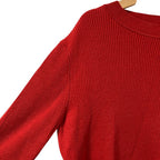 Hermes Logo Button Round Neck Rib Knit Sweater — view 4