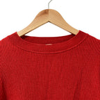 Hermes Logo Button Round Neck Rib Knit Sweater — view 3