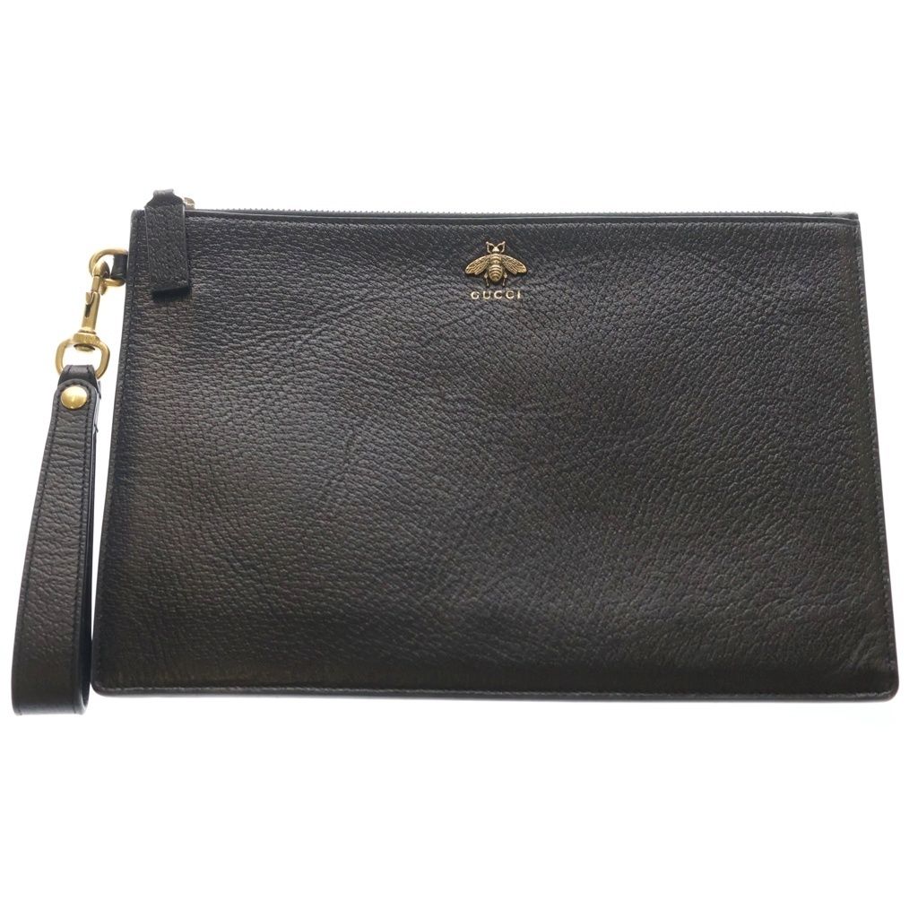 Gucci Clutch Secondbag Black Leather Gold