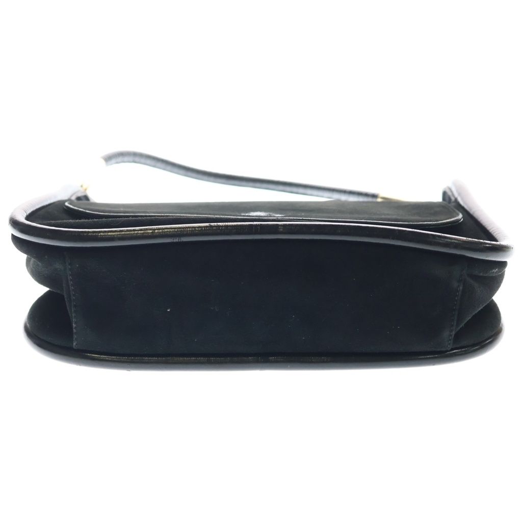 Gucci Oneshoulder Black Suede Patent 001 Gold Handbag — view 4