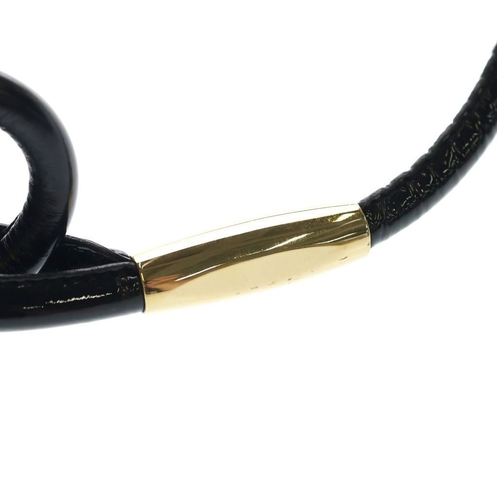 Gucci Oneshoulder Black Suede Patent 001 Gold Handbag — view 7