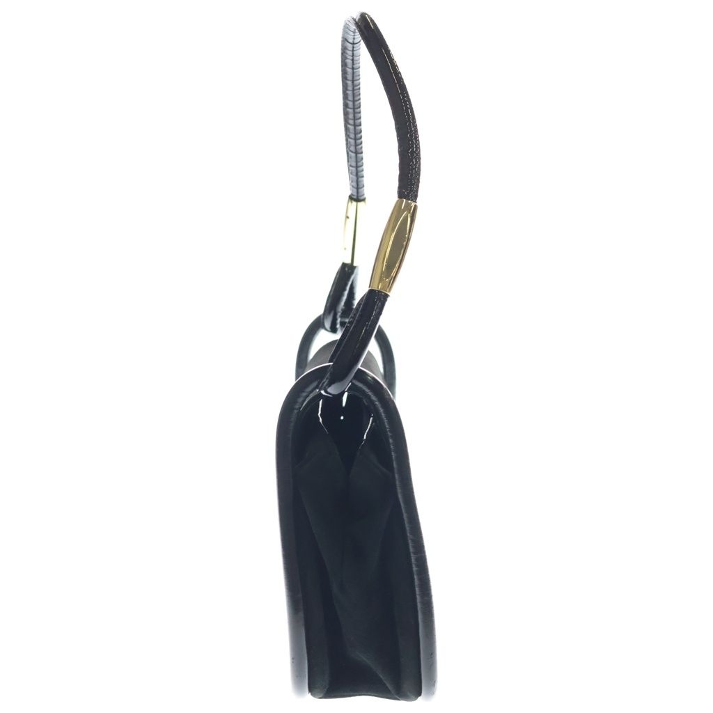 Gucci Oneshoulder Black Suede Patent 001 Gold Handbag — view 3