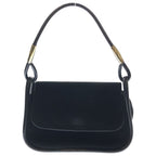 Gucci Oneshoulder Black Suede Patent 001 Gold Handbag
