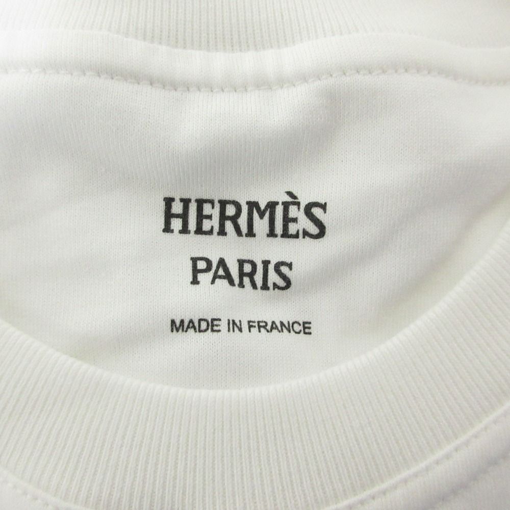 Hermes Embroidery Pocket Short Sleeve T-Shirt 36 White — view 3