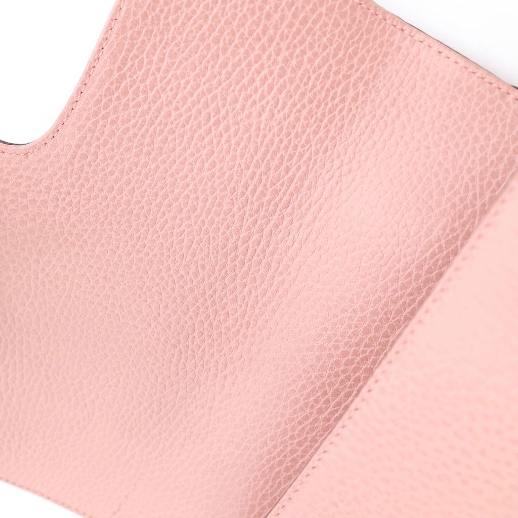 Gucci Interlocking Leather Gold 2-Way Shoulder Bag Pink — view 7