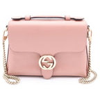 Gucci Interlocking Leather Gold 2-Way Shoulder Bag Pink