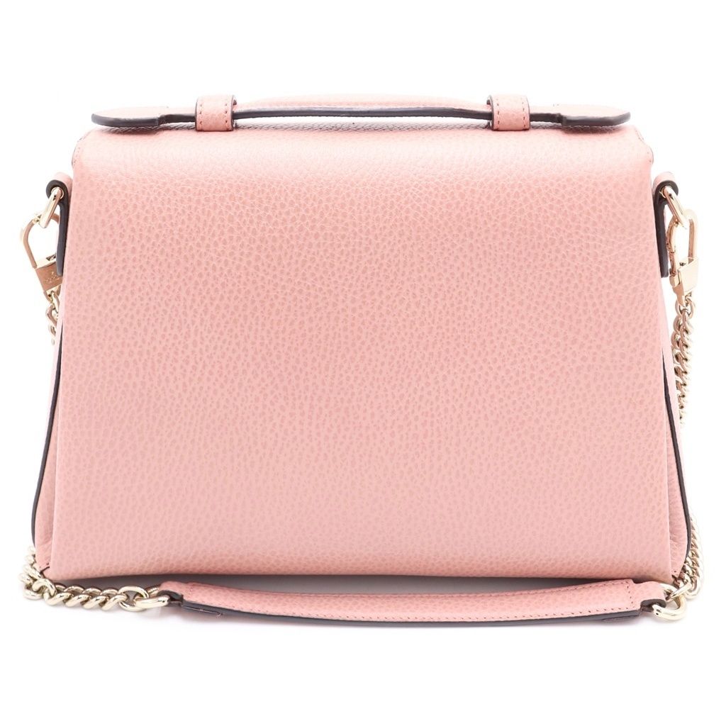 Gucci Interlocking Leather Gold 2-Way Shoulder Bag Pink — view 2